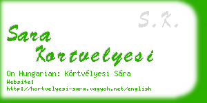 sara kortvelyesi business card